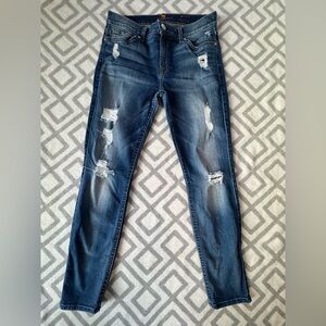 7 For All Mankind Distressed Ankle Skinny Jeans